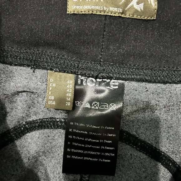 Horze Spirit Black Riding breeches knee patch Leggings - Picture 4 of 5